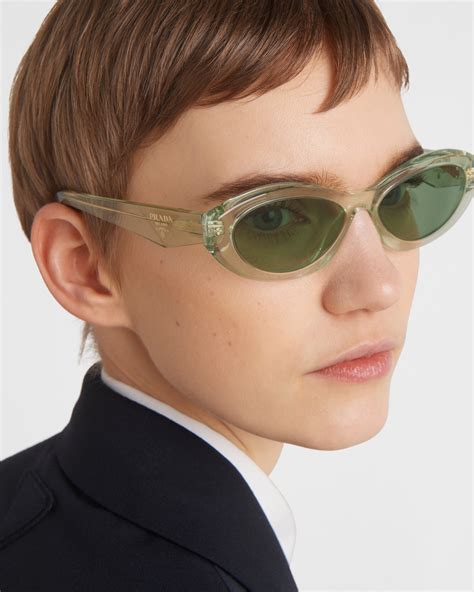 mint green prada sunglasses|Emerald Green Lenses Prada Symbole Sunglasses.